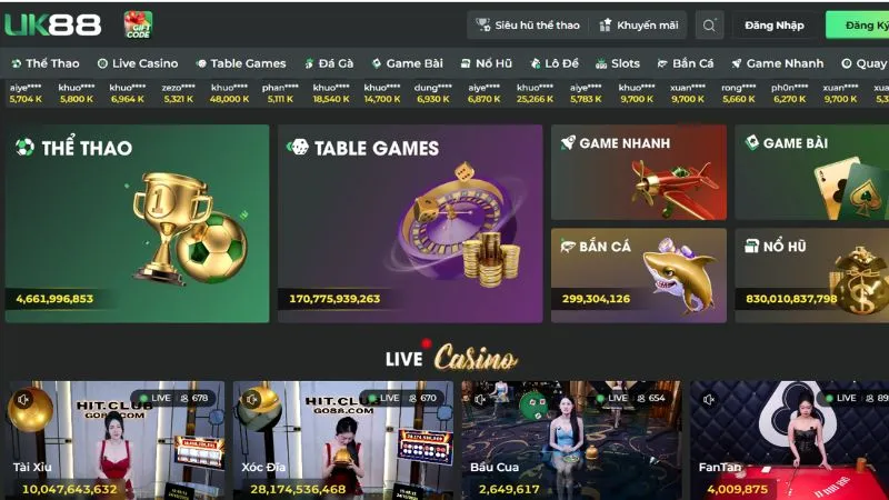 Danh mục trò chơi đa dạng