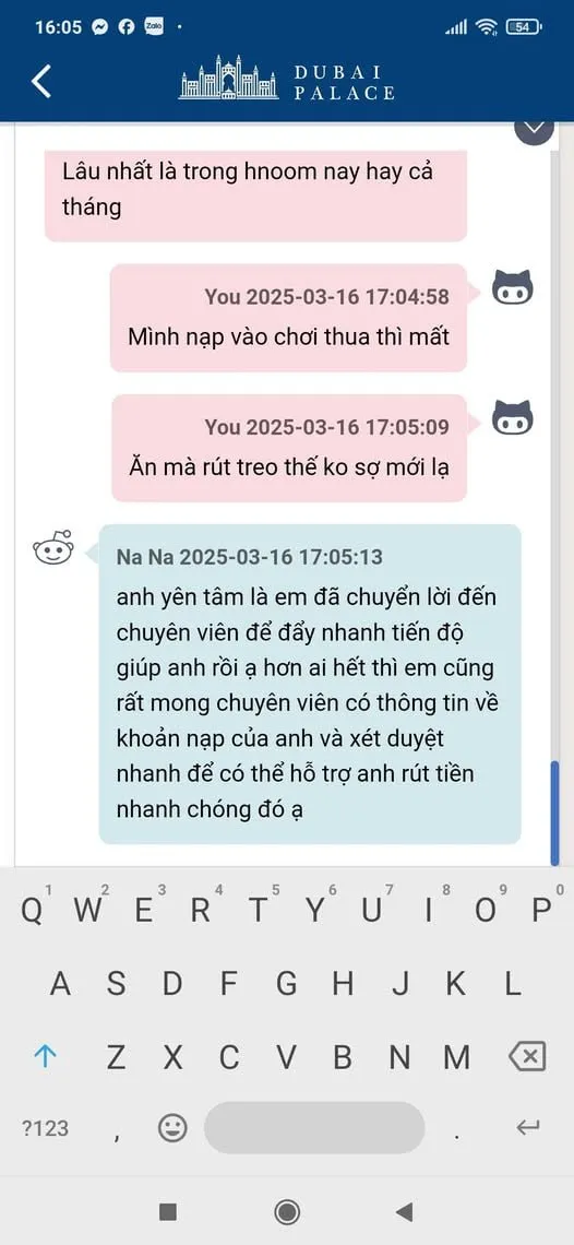 Nhà cái Dubai Palace lừa đảo