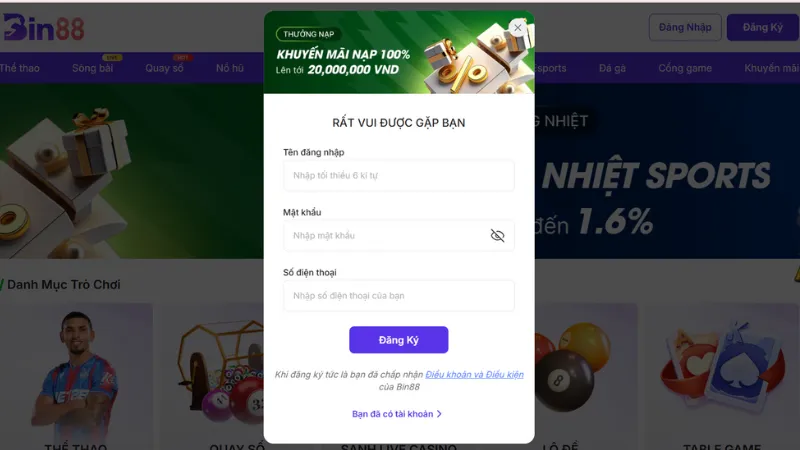 Hướng dẫn nhanh cách tham gia BIN88 với biểu mẫu đăng ký đơn giản