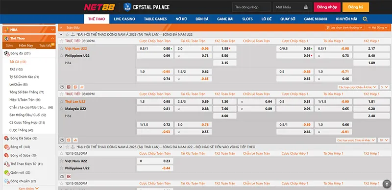 A-Sports NET88 cung cấp kèo bóng đá SEA Games trước trận